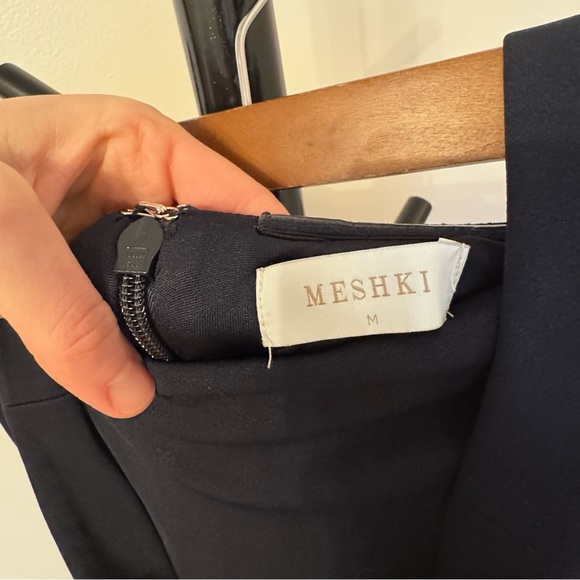 MESHKI Velma Halter Collar Dark Navy Dress - Picture 10 of 10